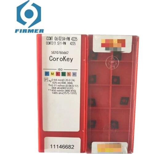 Original Carbide Inserts 10pcs Lathe Inserts CCMT060204-PM 4225 Metal Cutter Lathe Turning Tool Cutter