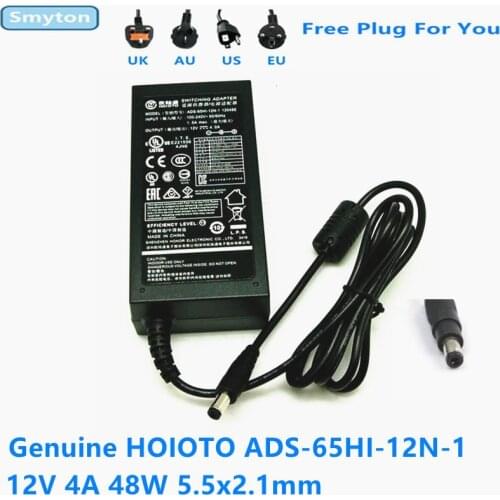 Genuine 12V 4A 48W 5.5x2.1mm HOIOTO ADS-65HI-12N-1 AC Switching Adapter For Dahua Hikvision Video Recorder Power Supply Charger