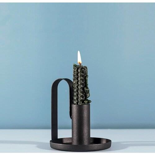 PEANDIM Decorative Black Candlesticks