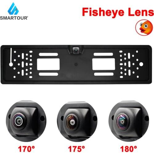 European Car Number License Plate Frame Rear View Camera Fisheye Night Vision Reverse Backup Parking RearView Cam Auto Accessory