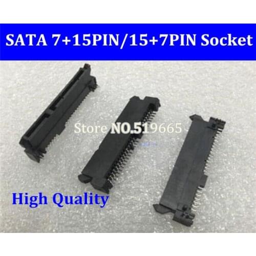 SATA connector female 7P+15P 22Pin 15+7 SMT Connector socket 90 degree for SATA hard disk interface 22pin , PCB board