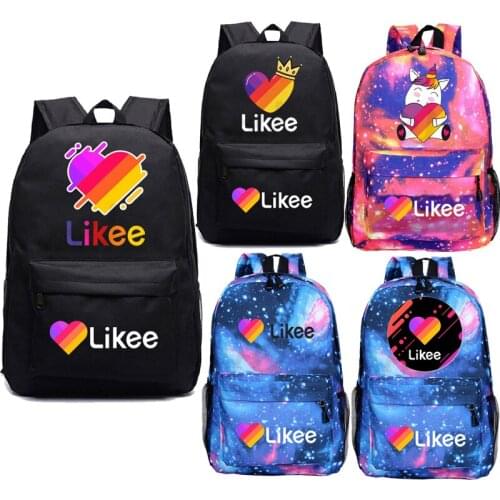 Russia Likee Video Backpack For Boys Girls School Bags Bookbag Likee Color Heart Pattern Backpack Laptop Rucksack School Gifts