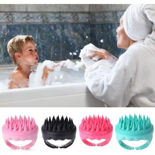 Silicon Shampoo Brush Hair Scalp Head Massager Brush Handhold Wet Dry Hair Washing Comb Brush Scalp Hair Care Tool for Women