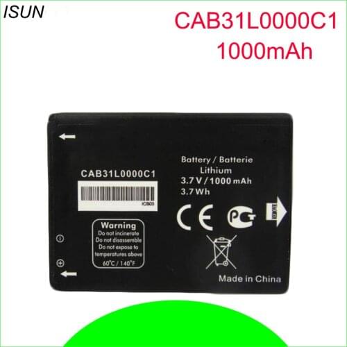 ISUNOO Replacement CAB31L0000C1 CAB31L0000C2 Battery for Alcatel i808 / TCL T66 A890 phone Batteries 1000mAh