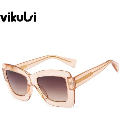 Retro Cat Eye Square Sunglasses Women Brand Oversized Sun Glasses Vintage Thick Frame Eyewear Female oculos feminino UV400