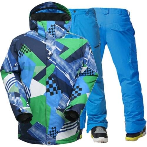 High Quality Mens Ski Jackets and Snow Pant Outdoor Sports Snowboard Costumes 10 Waterproof Windproof Clothing Suit Sets Male