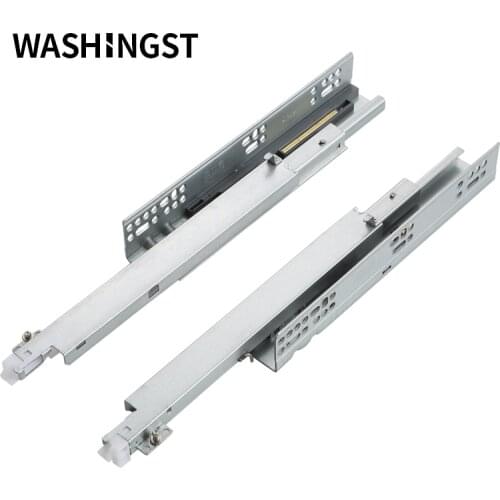 WASHINGST Three Section Cold Rolled Steel Soft Closing Bottom Mounted Hidden Drawer Slide