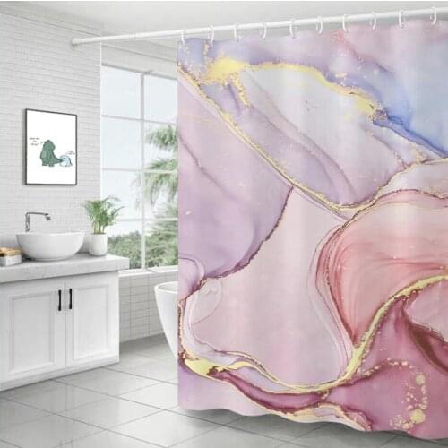 Marble Stripe Shower Curtains Waterproof Mildew Proof Bathroom Curtain Modern Accessory Bathrooms Curtain In The Bathroom
