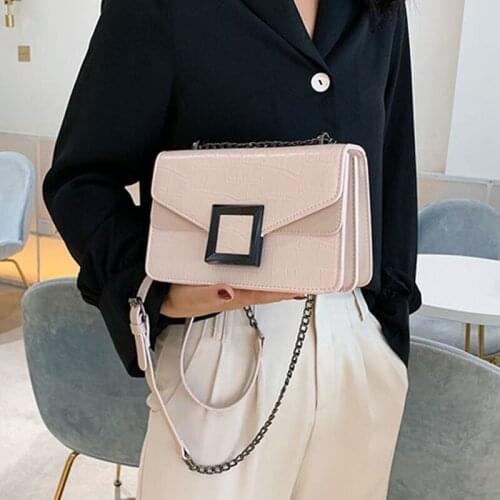Stone Pattern PU Leather Crossbody Bag For Women 2020 Fashion Chain Shoulder Bag Messenger Bag Female Luxury Handbags And Purses