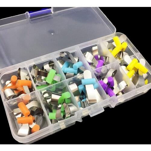 20Pcs Dental Twin Anterior Matrices Orthodontic Sectional Contoured Metal Matrice Polyester Dentist Matrix Material