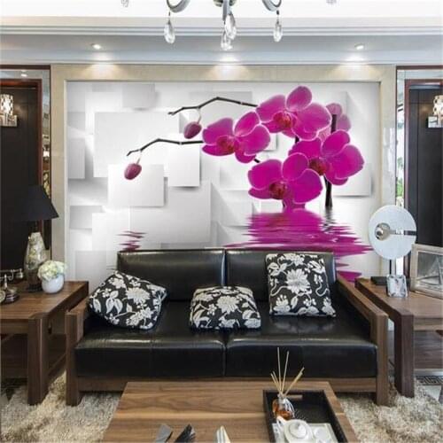 Beibehang 3d room photo custom mural non-woven wall sticker moth orchid sofa TV background painting 3d wall murals wallpaper