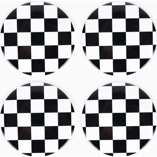 4pcs/set Alloy 56mm Flag Car Wheel Center Hub Caps Sticker Lattice Emblem Accessories For Audi Bmw Mazda Hyundai Mercedes Jaguar