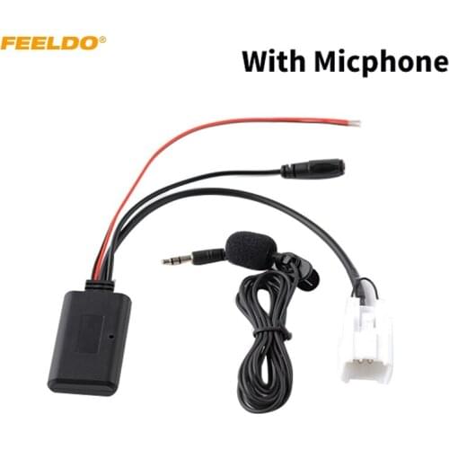 FEELDO Car 5Pin Wireless Bluetooth Au-in Receiver Cable Adapter for Ford BaBf Falcon Radio Audio AUX Wire Cable #HQ1428