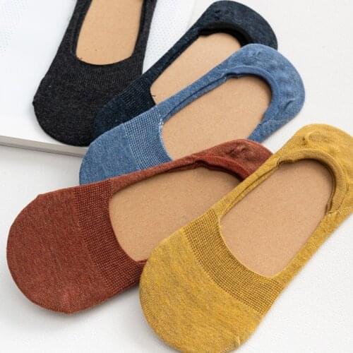 5 Pairs Spring Summer Women Socks Solid color fashion invisible socks Silicone Non-slip socks girl sock 35-40 No Cardboard