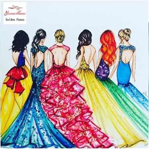 GOLDEN PANNO Diamond Painting Full Square 5D Diy Daimond Embroidery Diamant Mosaic Sale Displasy Broderie Diamant Girls Wall 02