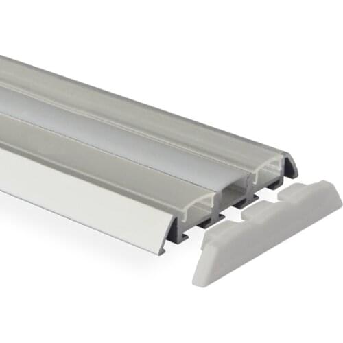 Anodized Aluminum 3 Channels Surface Mount LED Profile Housing With opal, semi-clear and clear cover and end caps, free shipping