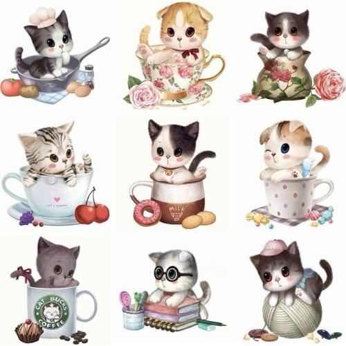 AZQSD 5D DIY Diamond Painting Cats Hobby Full Square Diamond Embroidery Cartoon Needlework Home Decor