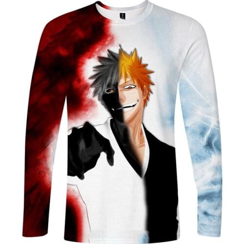 Bleach Japanese Anime 3d T Shirts Costume Print Men Women T-shirt Long Sleeve O-neck Male 3D T-shirts Tee Shirt Sweatshirts Tops