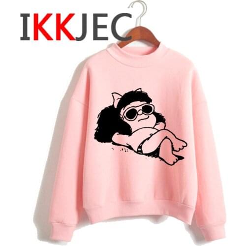 Mafalda hoodies female grunge anime Oversized women sweatshirts hoddies grunge Korea