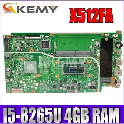 Akemy For ASUS VivoBook 15 X512FA X512F F512FA A512F Laotop Mainboard X512FA Motherboard W/ i5-8265U 4GB RAM