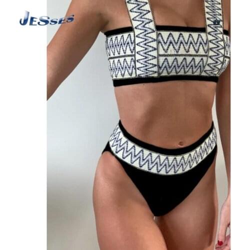 Striped Fashion Split Swimsuit 2021 Summer Beach Bikini Stretch Swimming Suit Sexy Ladies Swimwears Plus Size Printed Biqunis
