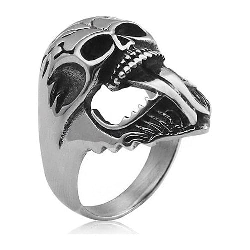 Titanium steel personality domineering male zombie skull ring stainless steel mens ring