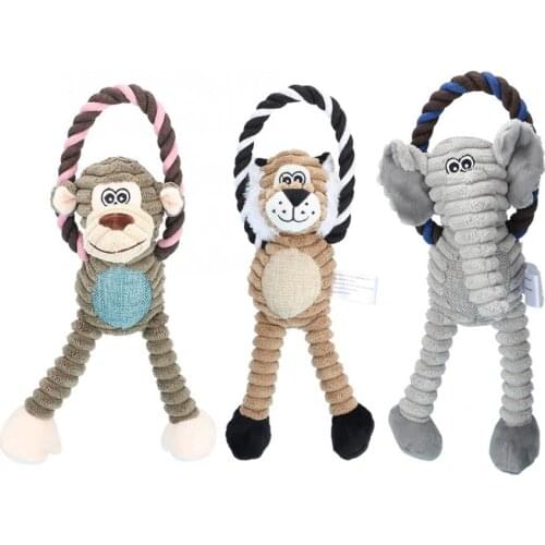 Soft Plush Pet Sounding Teeth Cleaning Protection Chewing Biting Interactive Training Toy for Dogs Toys