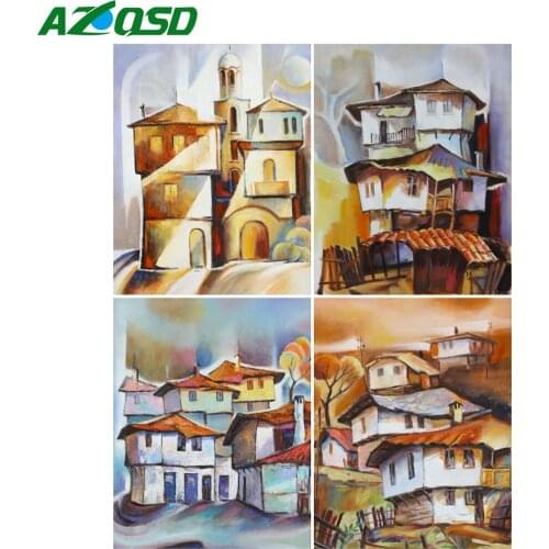 AZQSD 40x50cm Painting By Numbers Landscape Handpainted Gift DIY Adult Pictures By Numbers House Home Bedroom Wall Artwork