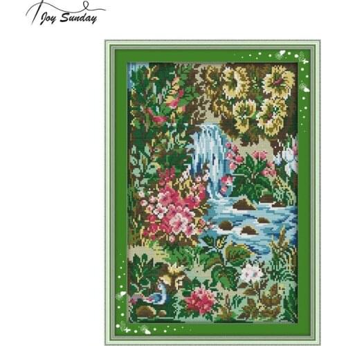 Joy Sunday Stream Chinese Cross Stitch Kits Landscape Aida Fabric Printed Canvas 14ct 11ct DMC DIY Embroidery Kit Needlework Set
