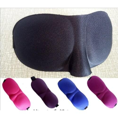 New 3D Portable Soft Travel Sleep Rest Aid Eye Mask Color Black Cover Eye Patch Sleeping Mask Case 500pcs