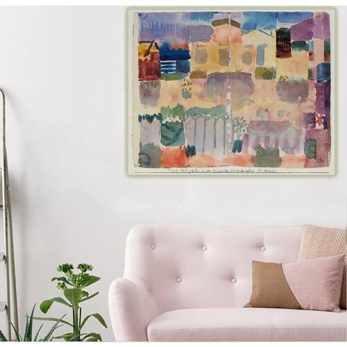 Paul Klee《Garden in St. Germain, The European Quarter Near Tunis》Abstract Canvas Oil Painting Wall Hanging Decor Home Decoration