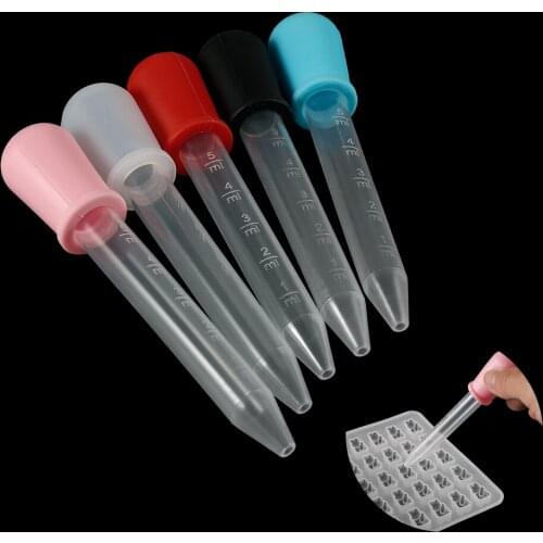 2-5pcs 5ml Clear Silicone Dropper Graduated Pipette Liquid Food Dropper for Candy Molds Gummy Mold and Crafts Making Tools
