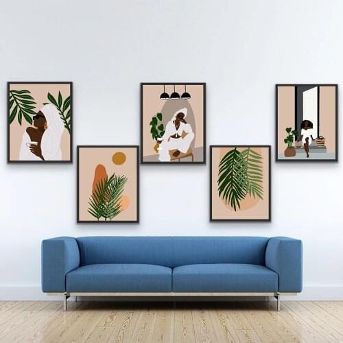 Canvas Prints Poster Africa Boho Mid Century Modern Home Decoration Painting Wall Art Picture Modular Living Room No Framework