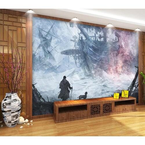 Custom wallpaper Hand-painted corsair combat background wall