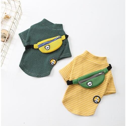 Backpack Pet Dog Clothes for Dogs Shirt Striped Dog Clothing for Dogs Outfit Puppy Pet Clothes French Bulldog Costume Chihuahua