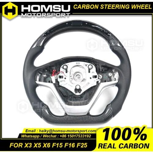 Custom alcantar led carbon fiber LED steering wheel For bmw F15 F16 F25 X3 X5 X6 racing wheel convertible