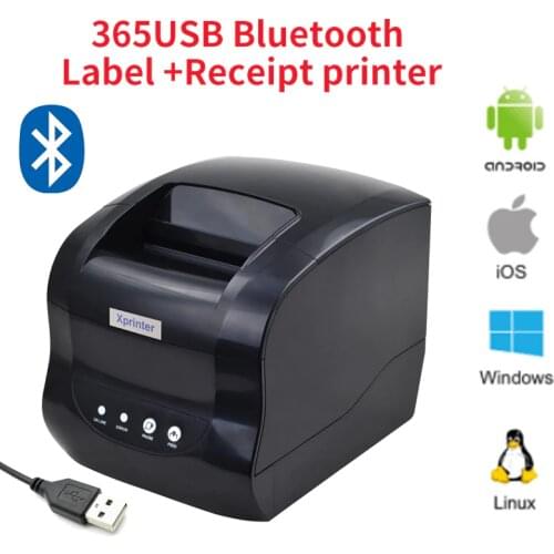 Thermal label printer USB or Bluetooth 127mm/s Thermal barcode printer Thermal receipt printer for 58mm or 80mm thermal paper