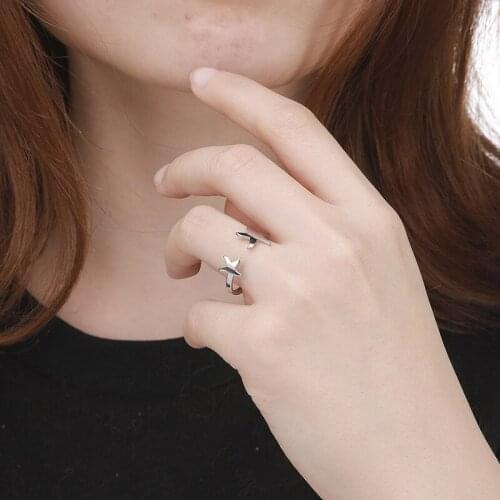 Vintage Beach Jewelry Ocean Star Starfish Rings For Women Stainless Steel Gold Anillos Mujer BFF Men Rings Party Gift