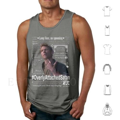 You Know Where To Aim , Cowboy. [ For Dark Shirts ] Tank Tops Vest Supernatural Lucifer Mark Pellegrino