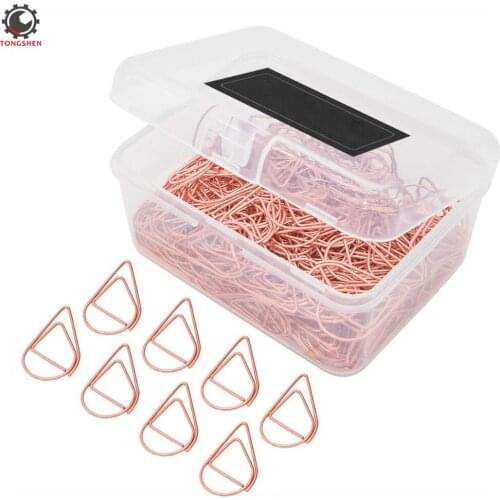 120Pcs Metal Drop Shape Paper Clips Office Shool Stationery Stainless Steel Teardrop-Shaped PaperClips Clear Binder Clips