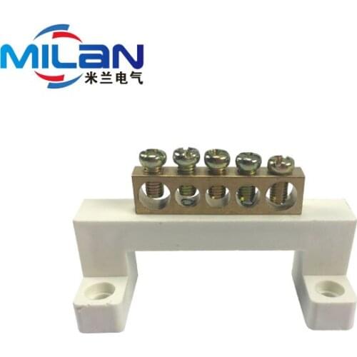 1pcs 5 hole 8*13 zero row terminal copper bar power distribution box terminal zero line zero line terminal