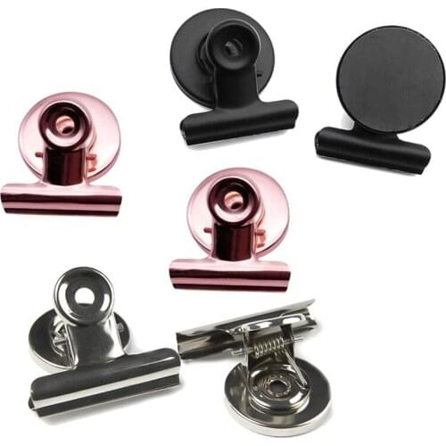 1pcs Mini Magnetic Clips Letter Powerful Refrigerator Clips Silver Metal Paper Binder Grip Clips Clamp Office Tool Supplies