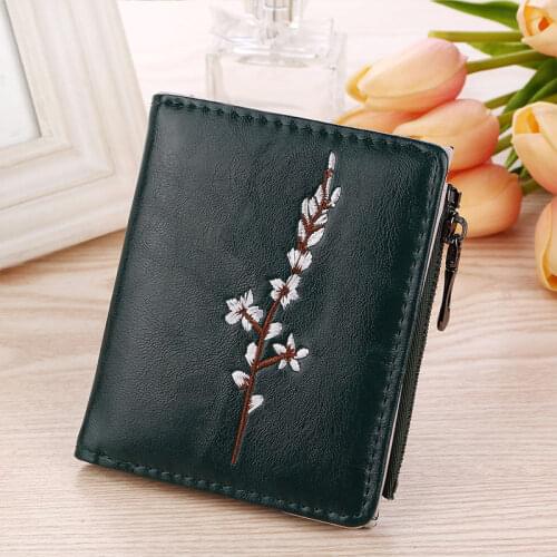 1 Pcs Women Wallet Purse Short Design Flower PU Leather for Coin Money Cards New