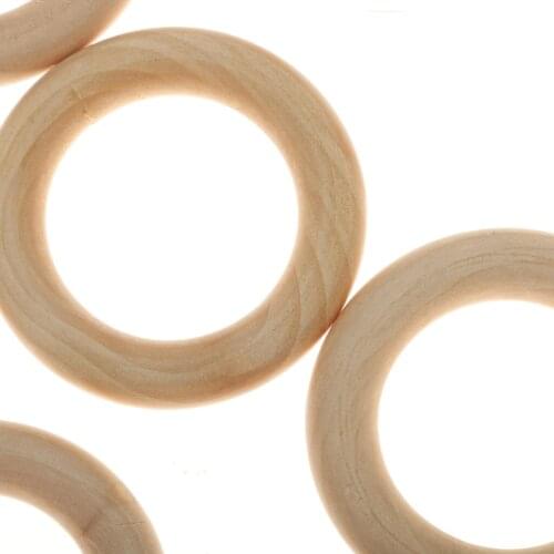 10Pcs Natural Wood Ring/Circle DIY Painting Craft Jewelry Finding 5.5cm