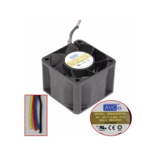 AVC DB04028B12S P141 DC 12V 0.96A 40x40x28mm 4-wire Server Cooling Fan