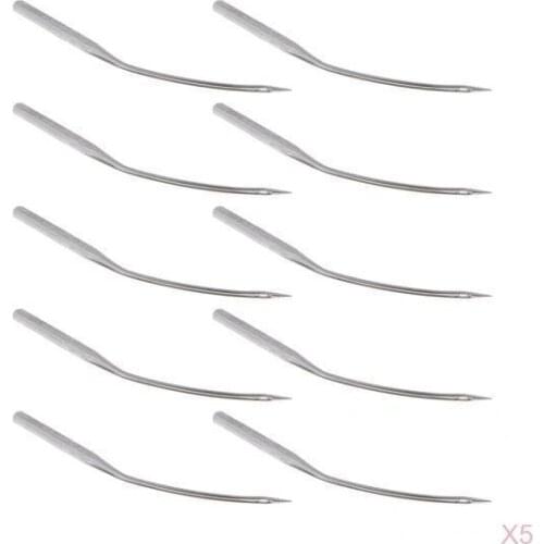 50Pcs Portable Silver Metal Blindstitch Sewing Machine Needles LW*6T