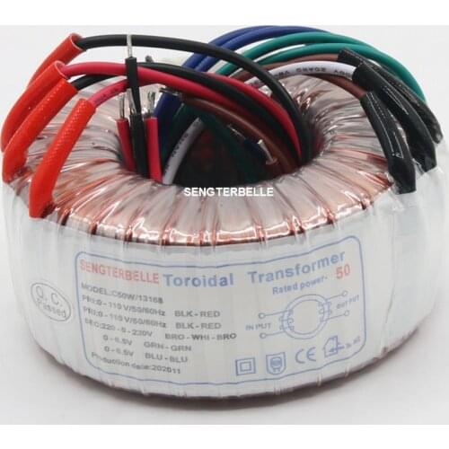 50W (50VA) hiend toroid transformer 220V-0-220V 0-6.5V 0-6.5V for tube preamp board