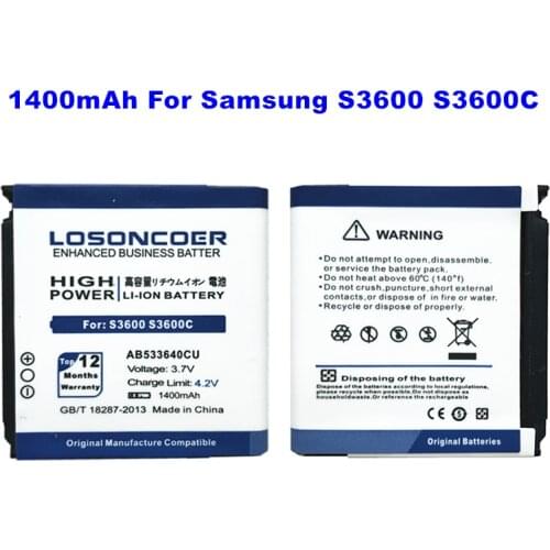 1400mAh AB533640CC AB533640CU Battery For Samsung S3600,S3600C,SGH-F330,SGH-F338,SGH-F490,SGH-J630,SGH-J638 SGH-G400,SGH-G600