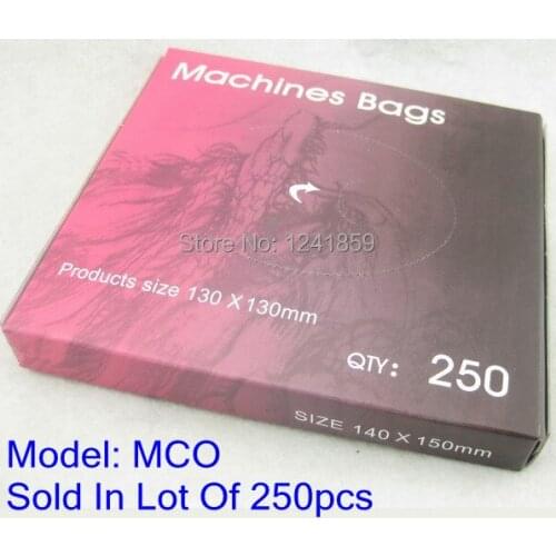 Free Shipping 250pcs Plastic Blue Tattoo Machine Bags Cover Sleeves Supply MCO-A