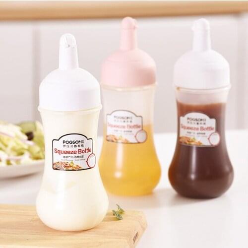 Condiment Squeeze Bottle Sauce Squeeze Squirt Bottle For Kitchen Plastic Syrup Salad Dressing Container Food Dispenser